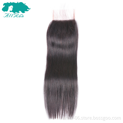 wholesale malaysian raw wavi mink virgin hair brazilian bulk of human hair lace closure 4x4
